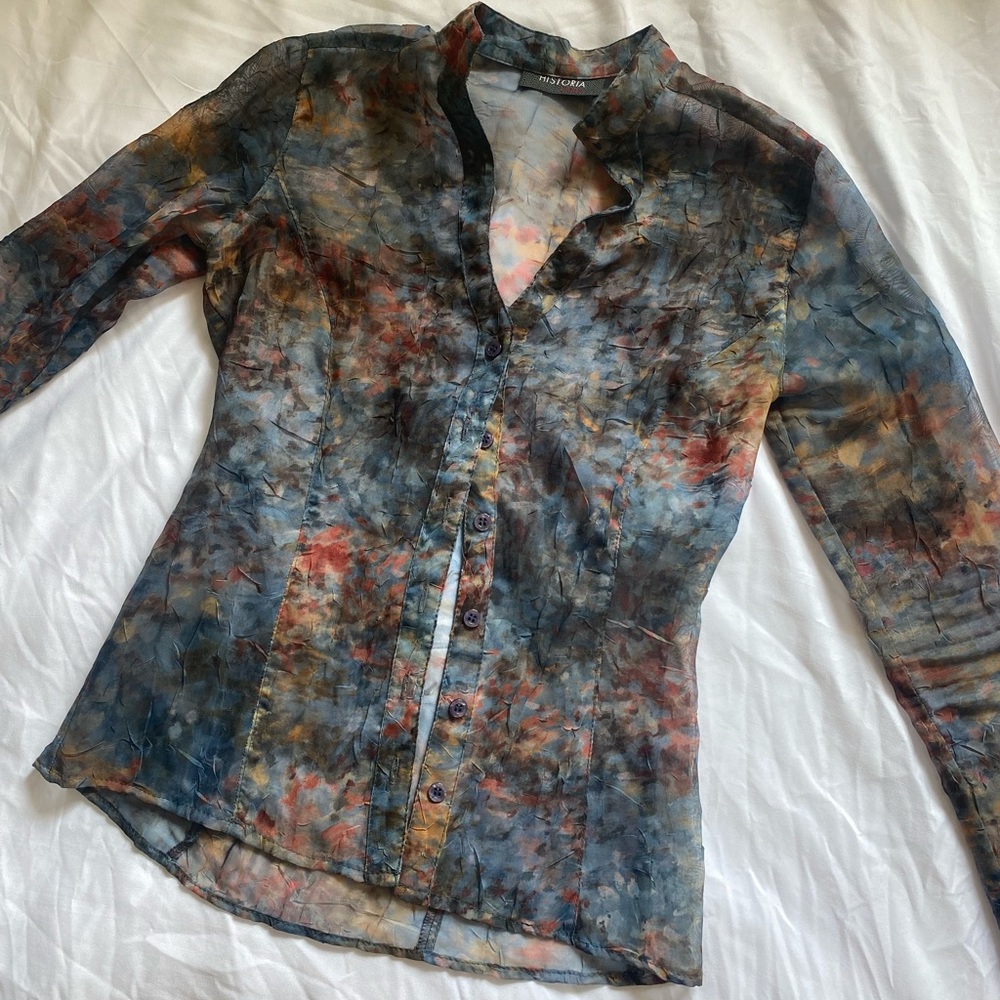stunning sheer multicolour blouse